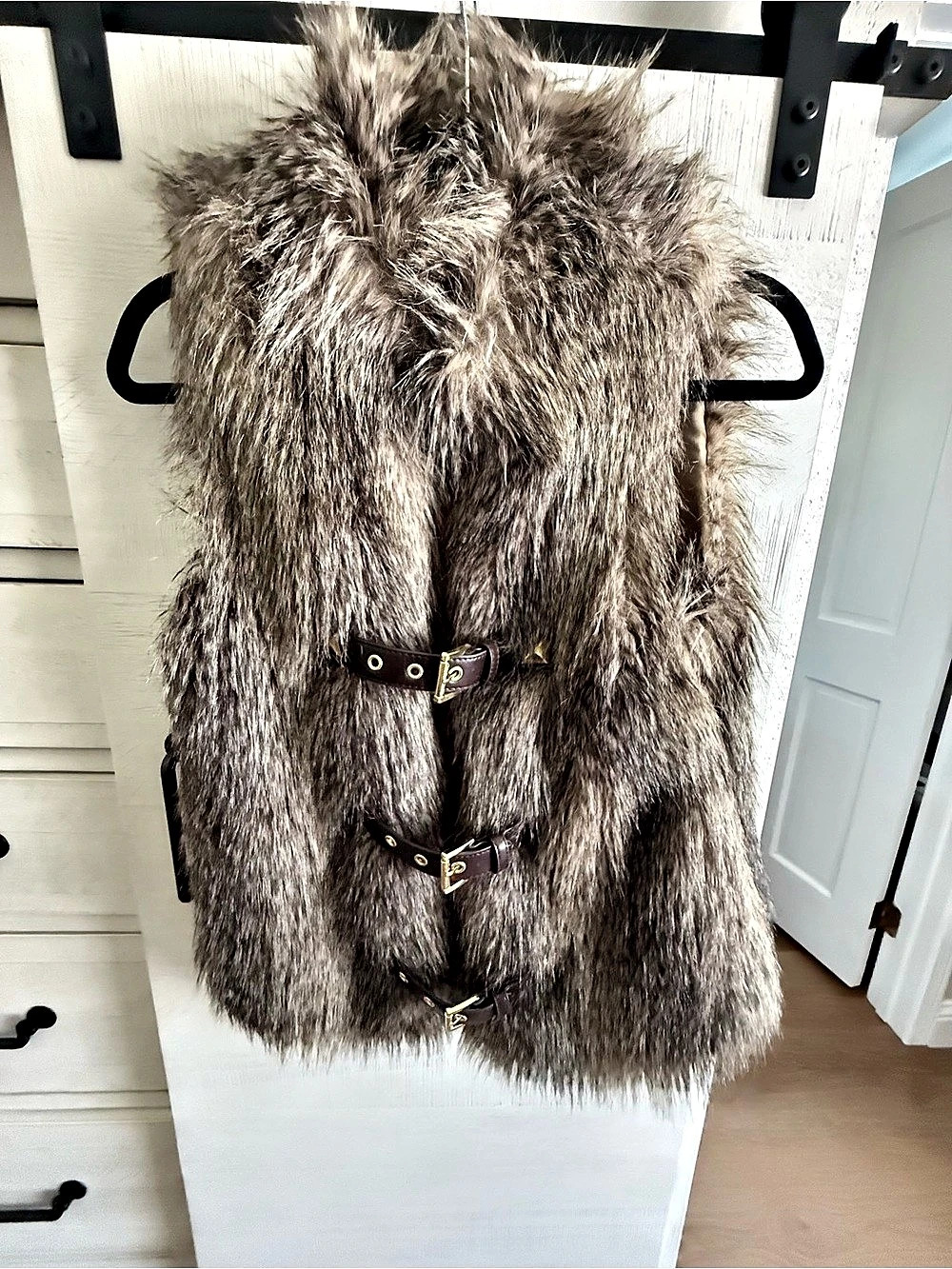Michael Kors Faux Fur Vest Brown Size Small Like New